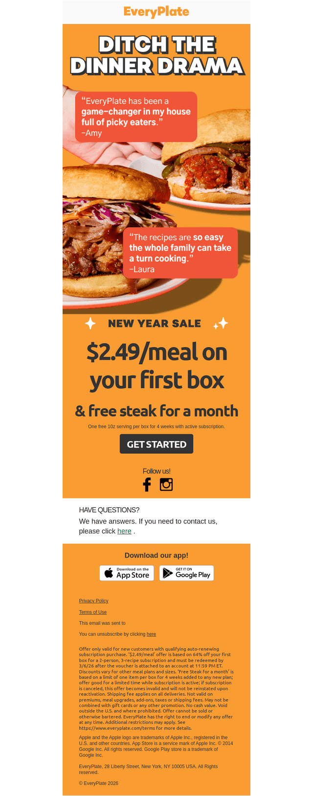 Cook with us! Get $2.49/meal on your first box