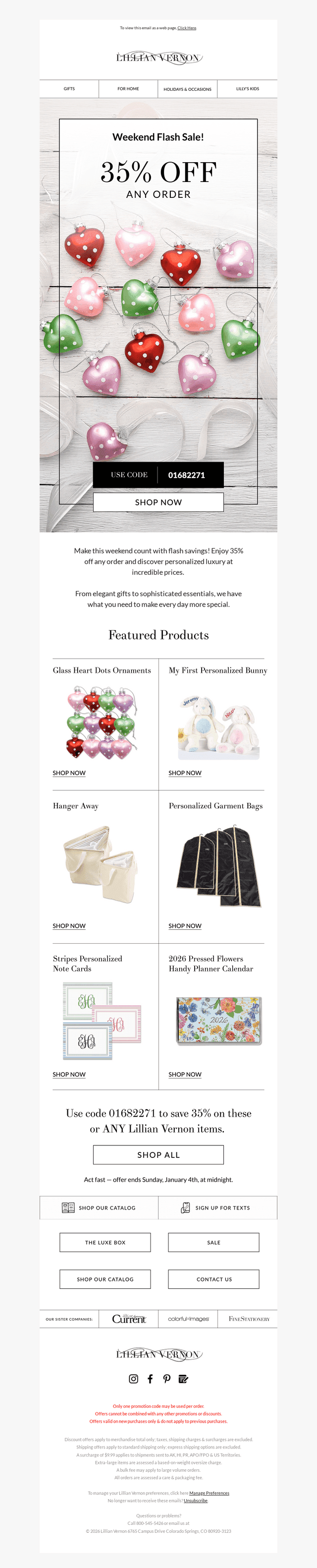35% off ANY order — this weekend ONLY!