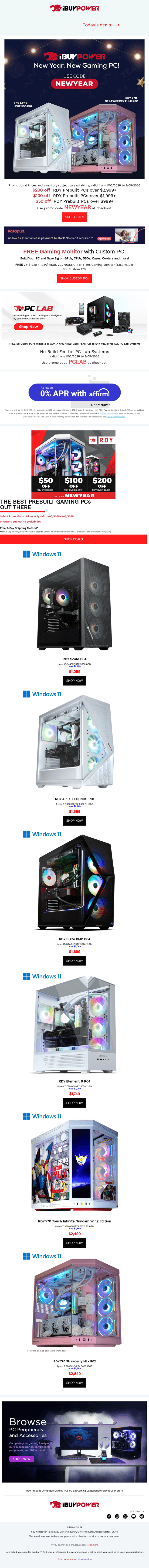 iBUYPOWER email from Fri, Jan 2, 2026