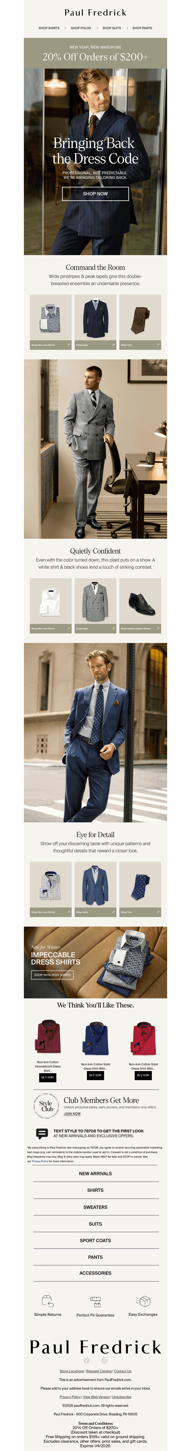 20% off new suits for the office & beyond.