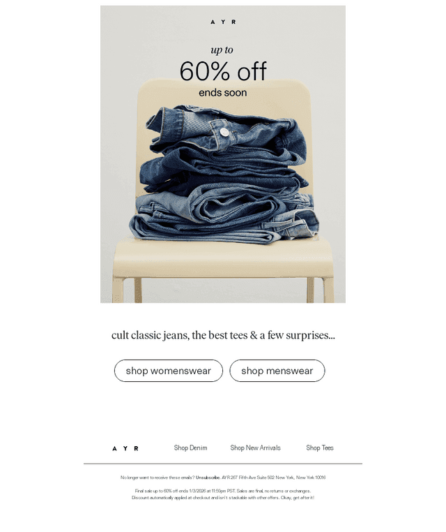 ARCHIVE SALE | 60% off