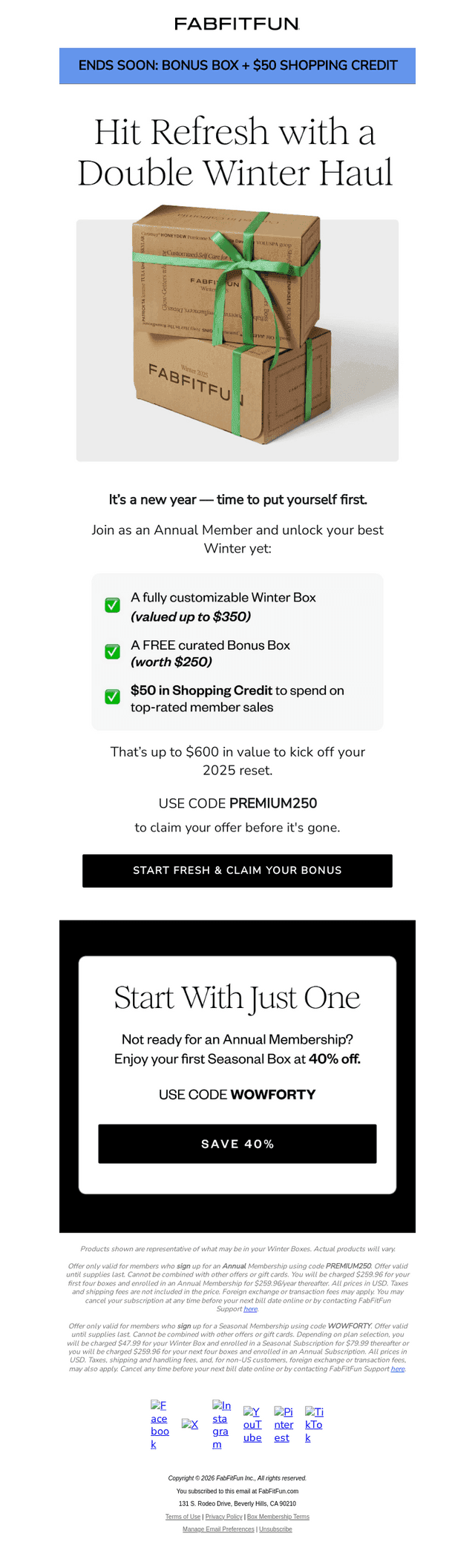 FabFitFun email from Sat, Jan 3, 2026