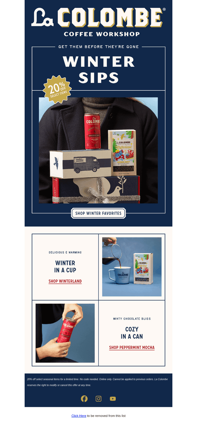 La Colombe Coffee Roasters email from Sat, Jan 3, 2026