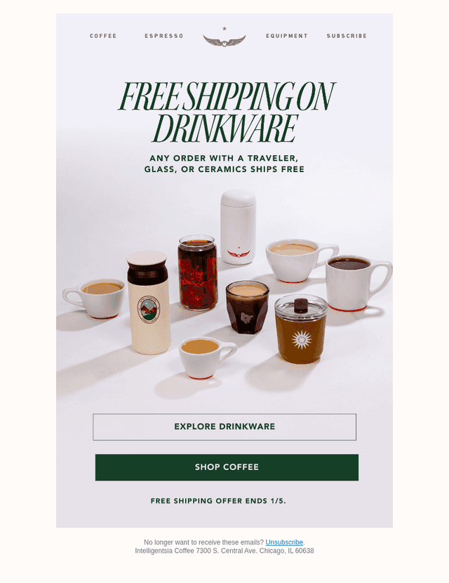 Intelligentsia Coffee email from Sat, Jan 3, 2026