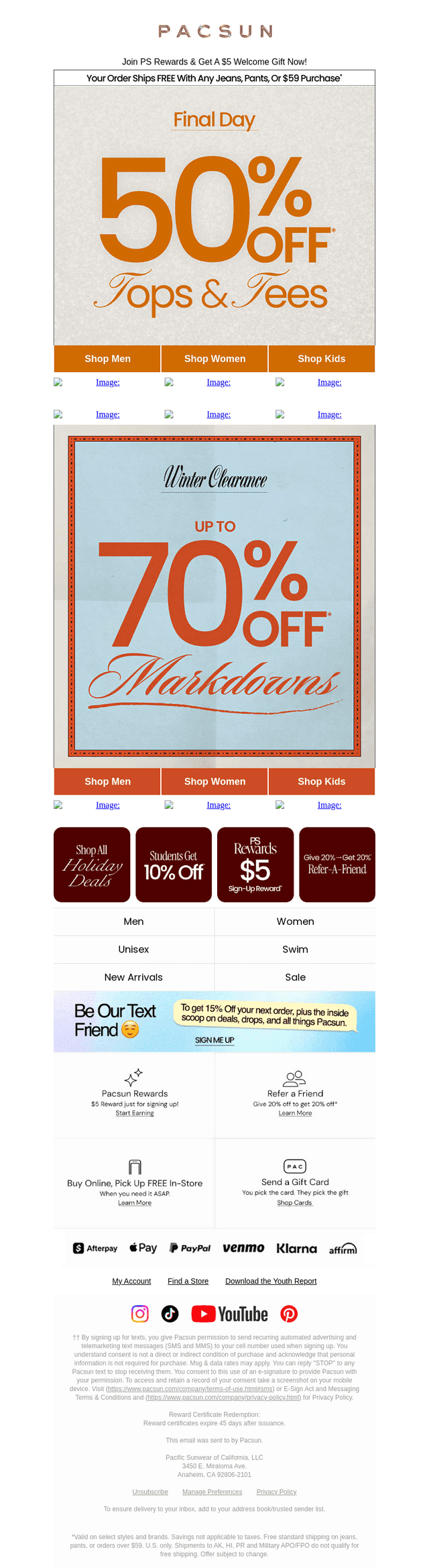 50% Off Tops & Tees → FINAL DAY