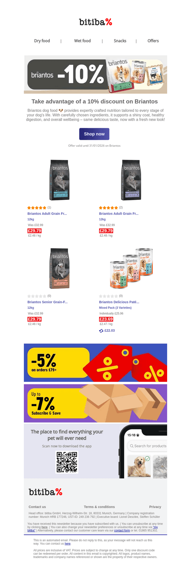 Save 10% on Briantos!