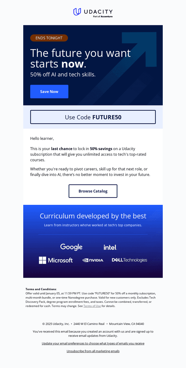 Udacity email from Mon, Jan 5, 2026
