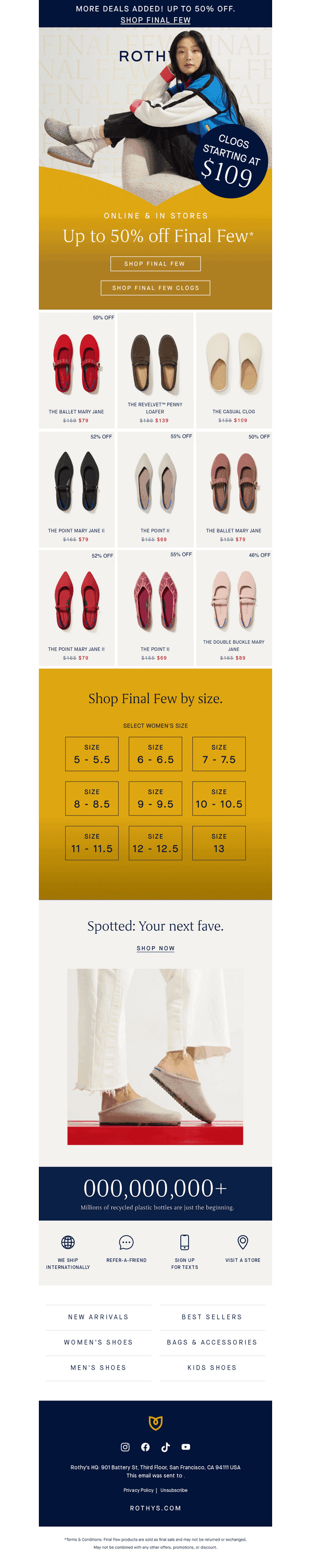 Final Few clogs from $109!