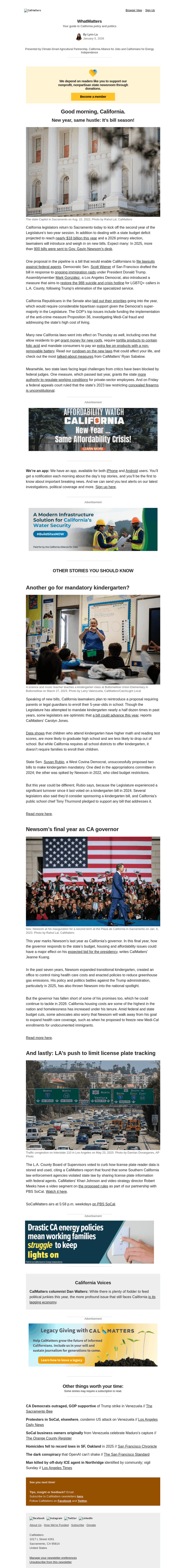 Calm email from Mon, Jan 5, 2026