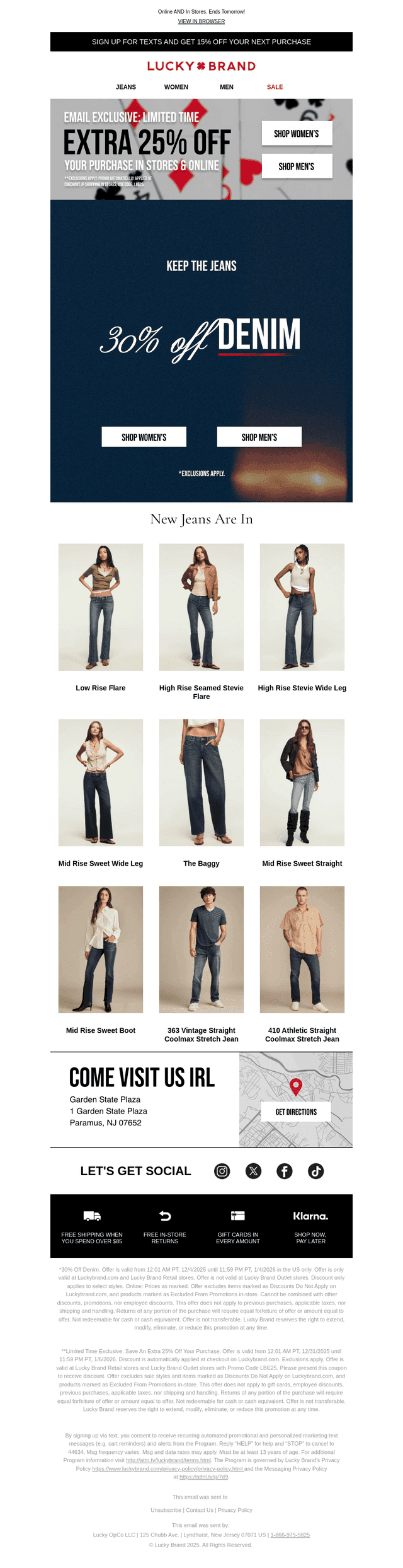 30% OFF JEANS, Plus Extra 25% Off