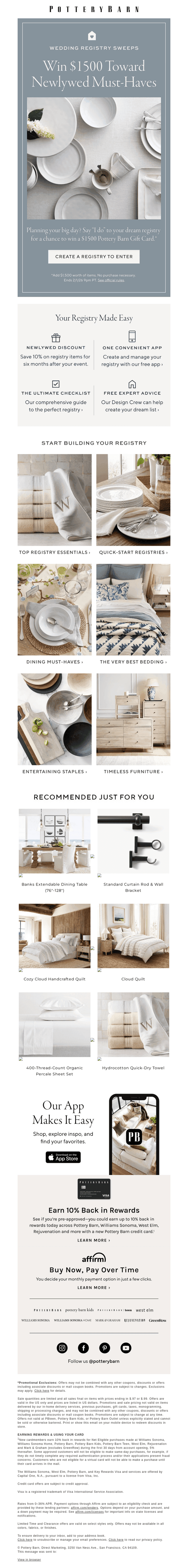 Pottery Barn email from Mon, Jan 5, 2026