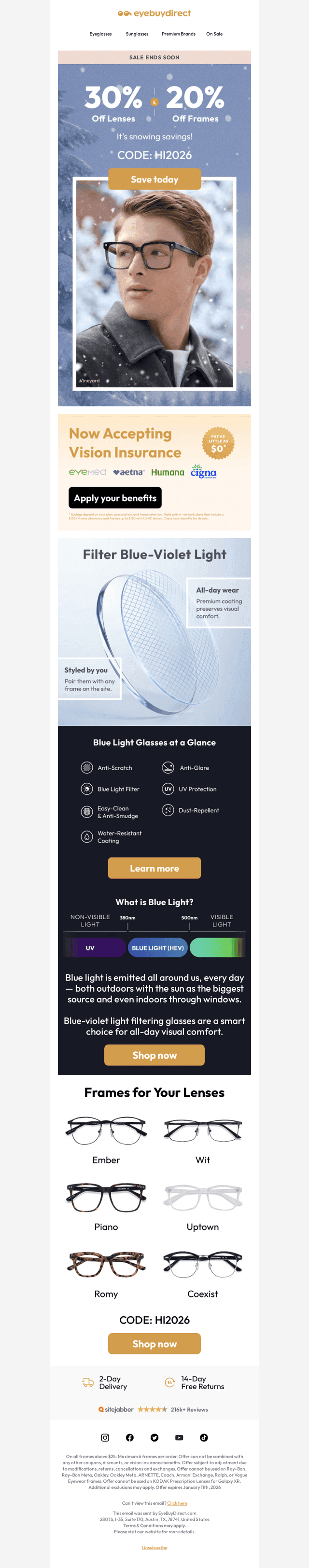 ⚡Save Now!⚡ 30% Off Lenses + 20% Off Frames