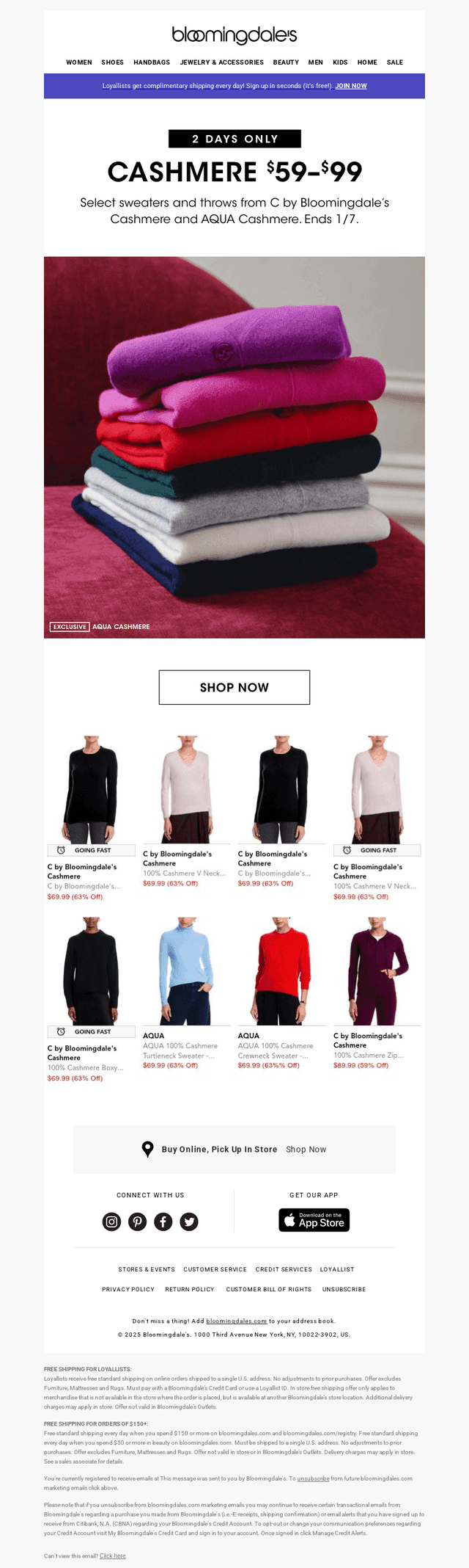 Ends tomorrow: Cashmere sweaters & throws under $100