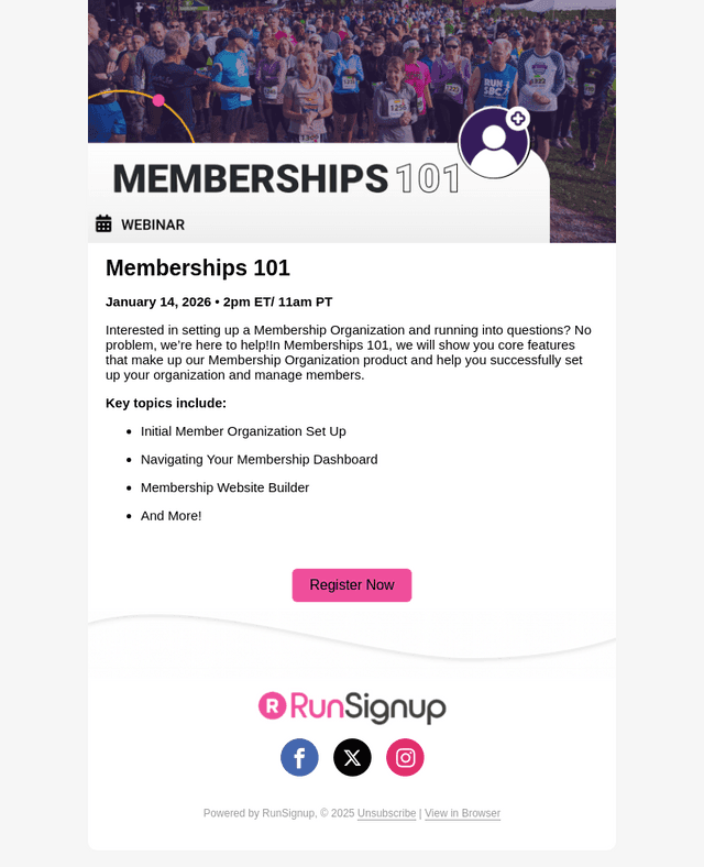 RunSignUp email from Tue, Jan 6, 2026