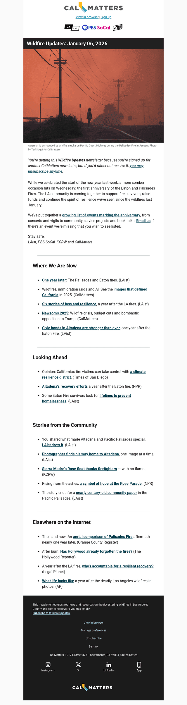 Wildfire Updates: January 06, 2026