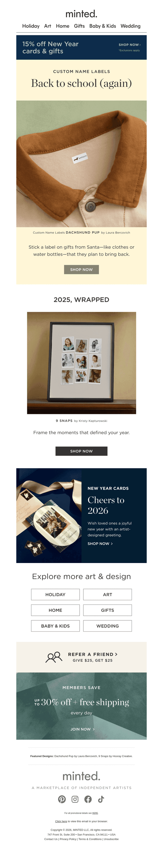 Minted email from Tue, Jan 6, 2026