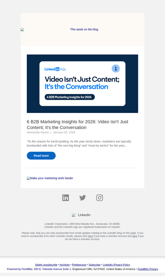 Feedblitz email from Tue, Jan 6, 2026