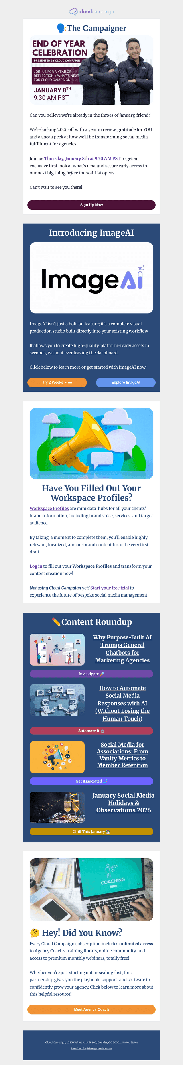 Cloud Campaign email from Tue, Jan 6, 2026