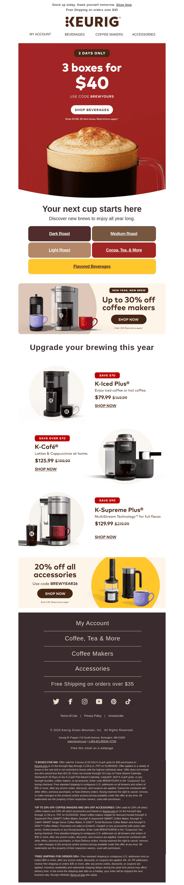 2 Days Only! 3 Boxes for $40 ☕