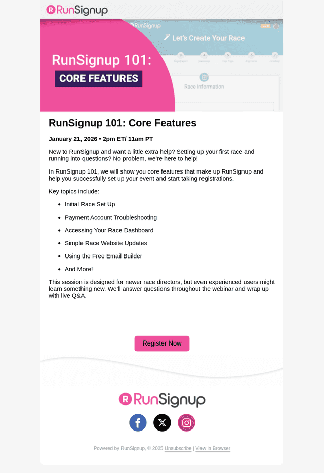 RunSignup 101: Core Features Webinar