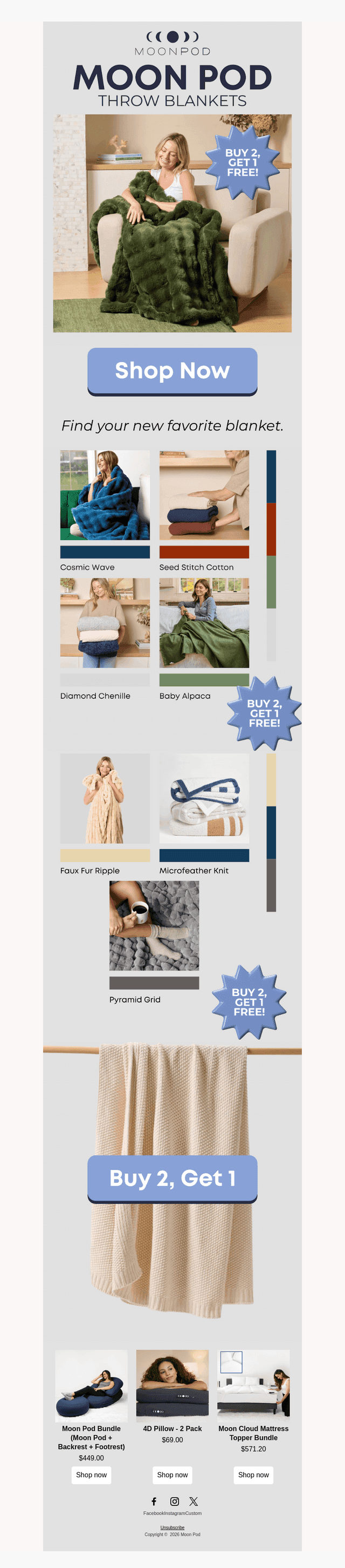 Buy 2 Throws, Get The Third FREE!