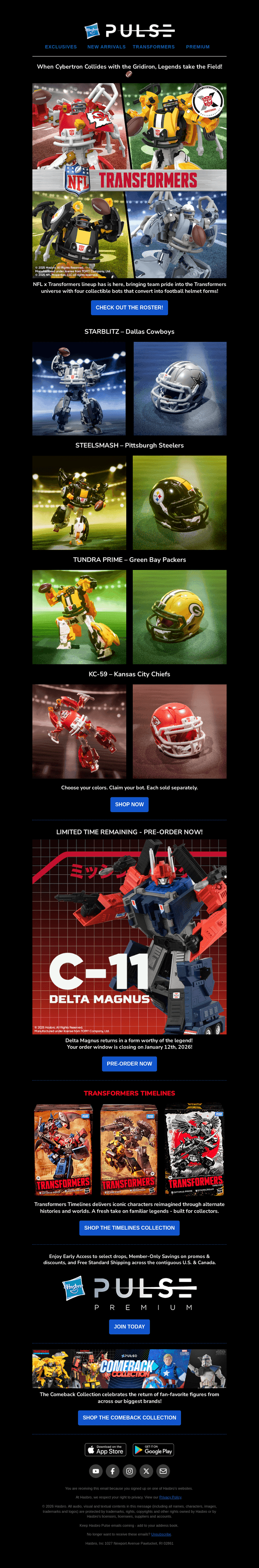 The NFL x Transformers Legends take the Field! 🏈
