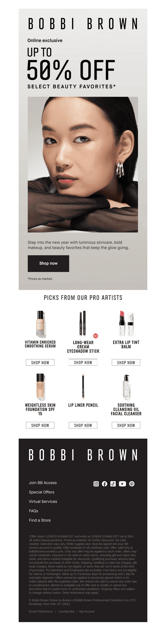 Bobbi Brown Cosmetics email from Wed, Jan 7, 2026