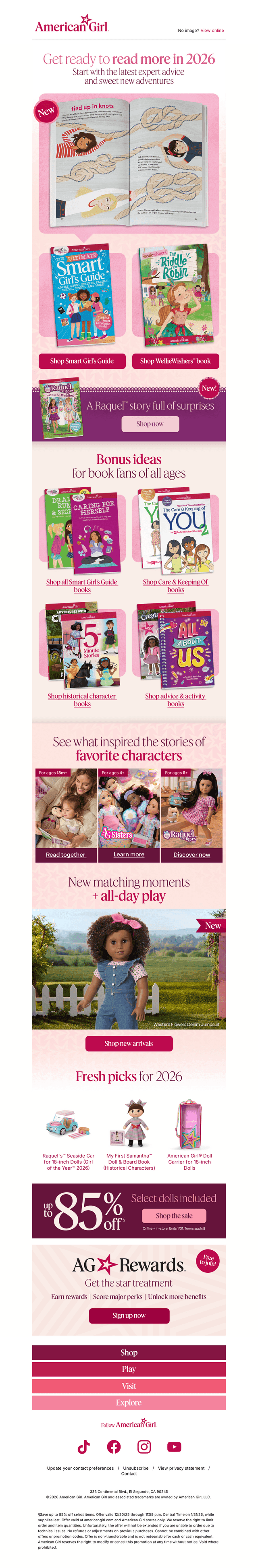 American Girl email from Thu, Jan 8, 2026