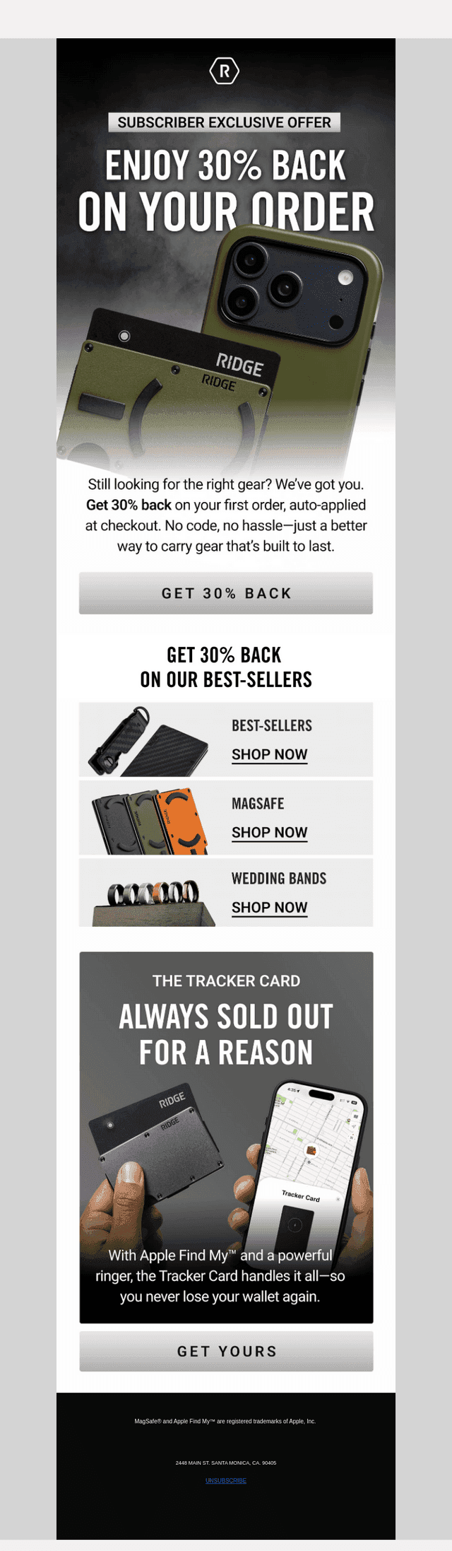 Get 30% Back on Ridge Gear
