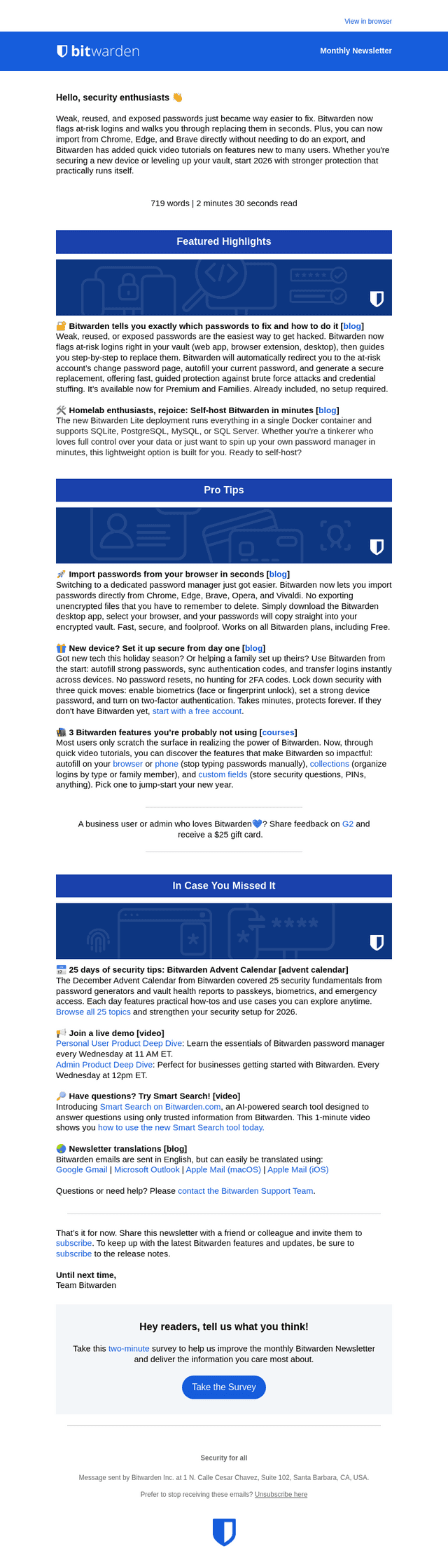 Bitwarden email from Thu, Jan 8, 2026