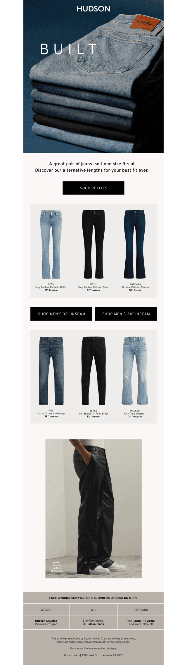 Inseam Options for Him + Her