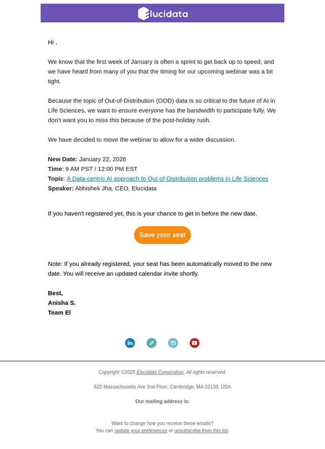Elucidata email from Thu, Jan 8, 2026