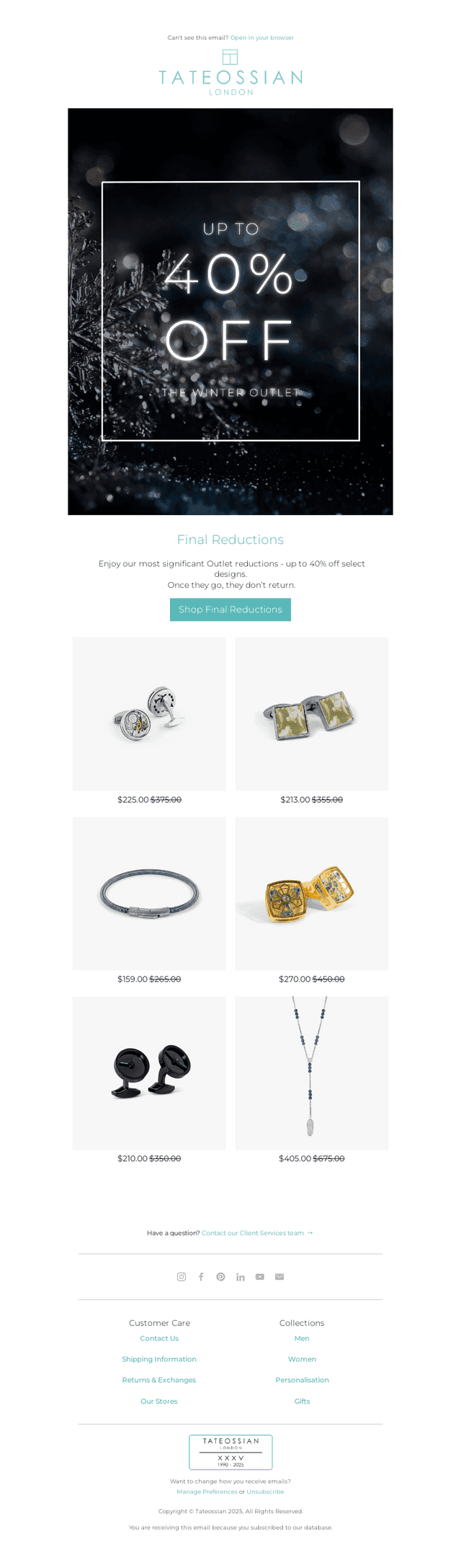 Up to 40% Off - Final Reductions