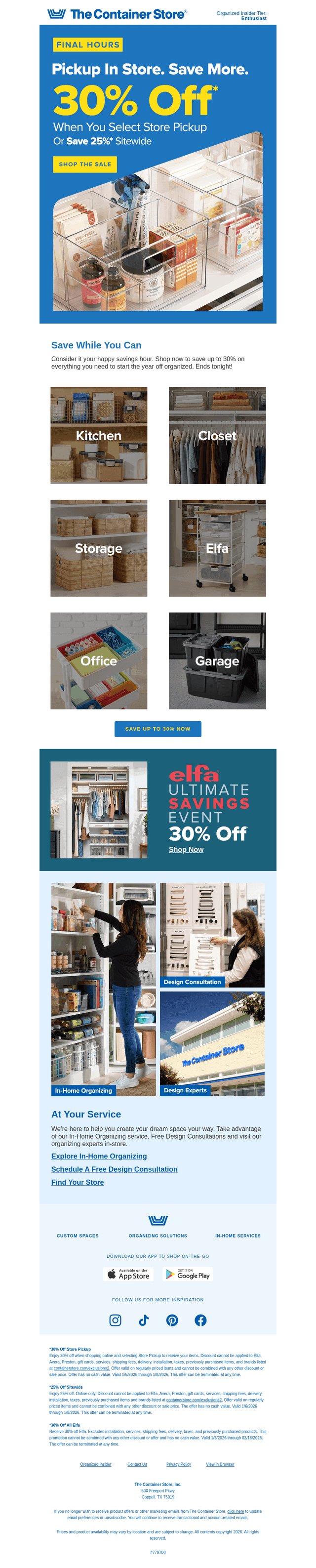 SAVINGS END TONIGHT: 30% Off Sitewide.