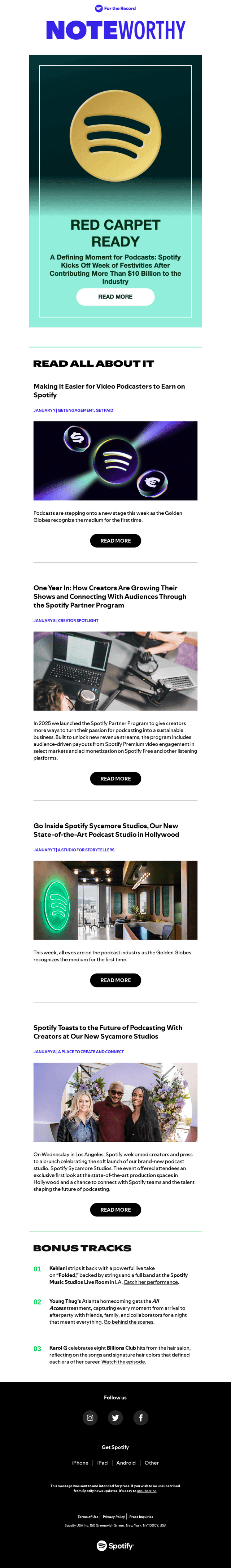 Spotify email from Fri, Jan 9, 2026