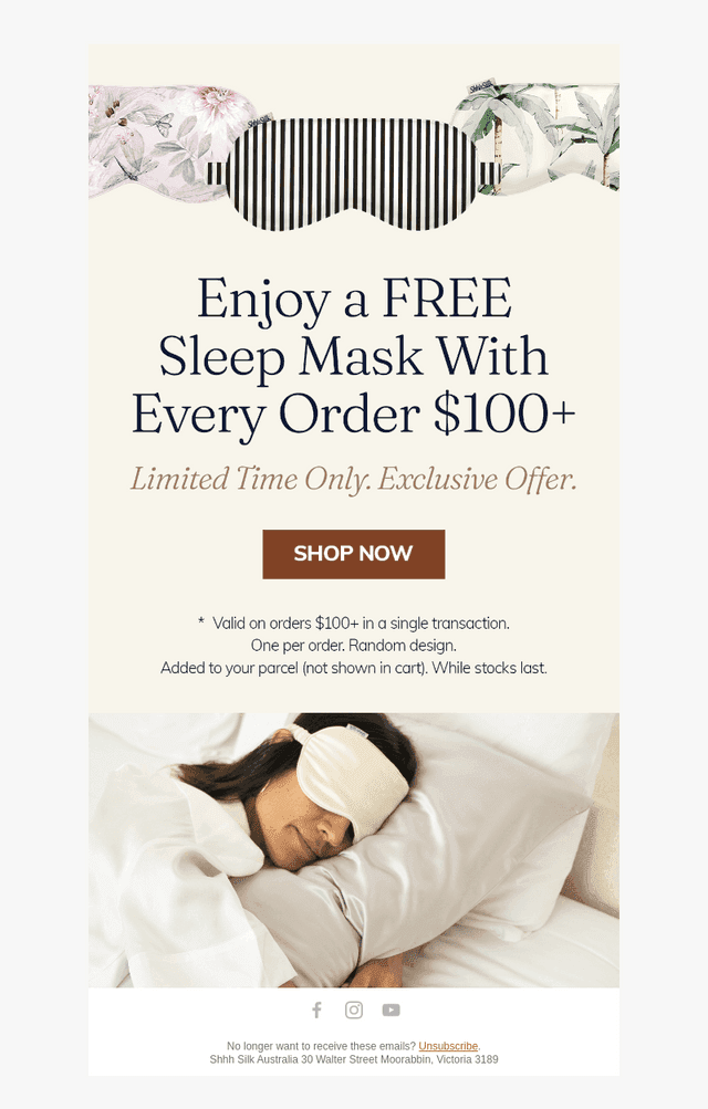 Free Silk Sleep Mask*