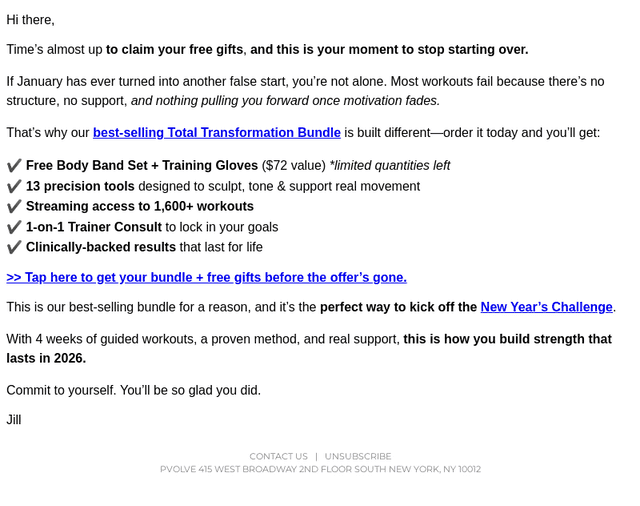 P.volve email from Sat, Jan 10, 2026