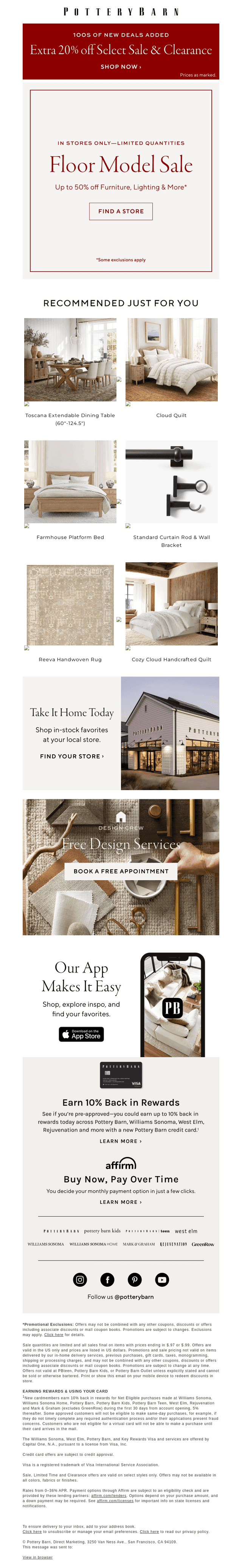 Floor model savings: Only in stores