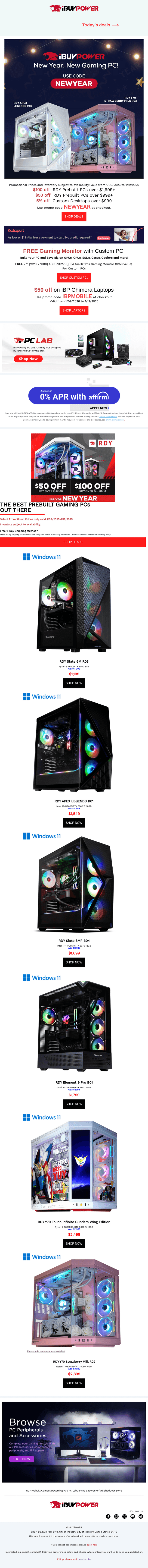 iBUYPOWER email from Sat, Jan 10, 2026