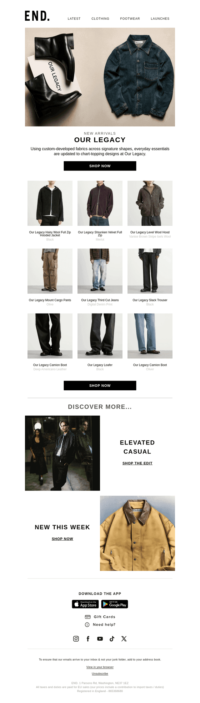 Elevate your everyday essentials with Our Legacy