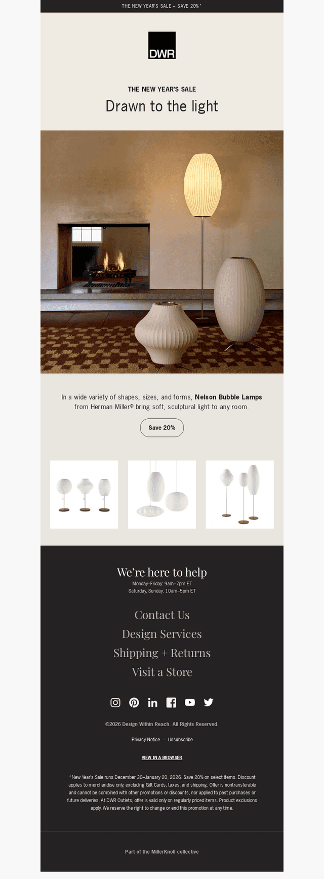 20% off Nelson Bubble Lamps
