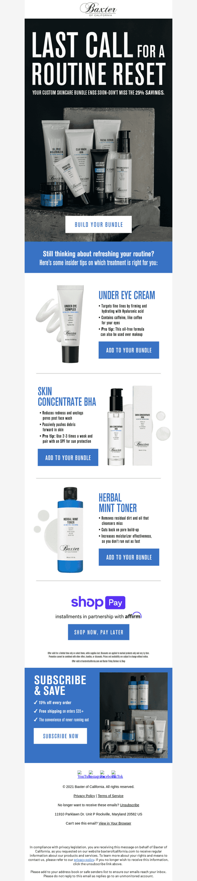 Last call: 25% off your custom skincare bundle