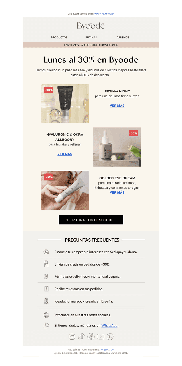 Lunes al 30% OFF