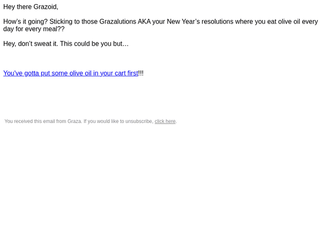 Graza email from Mon, Jan 12, 2026