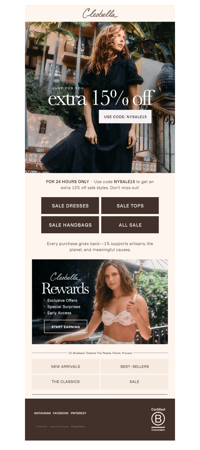 ♥️ EXTRA 15% OFF —