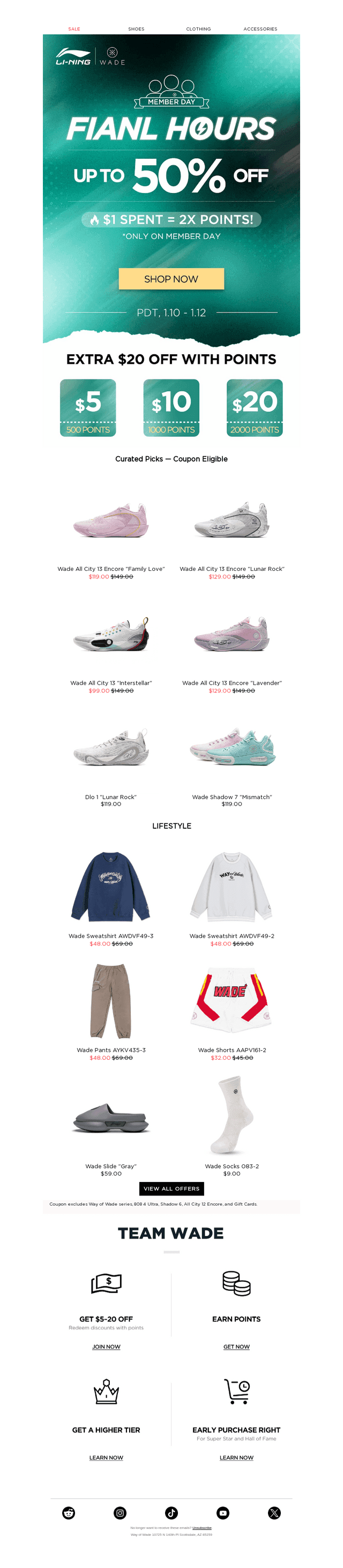 Last Call: Up to 50% OFF & Double Points