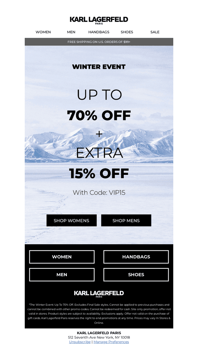 ENDS SOON: Up To 70% + EXTRA 15% Off With Code: VIP15