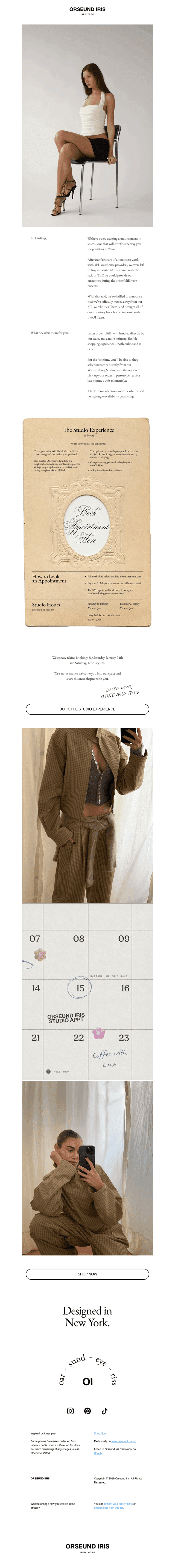 New York Studio Appointments Open. Book Now.