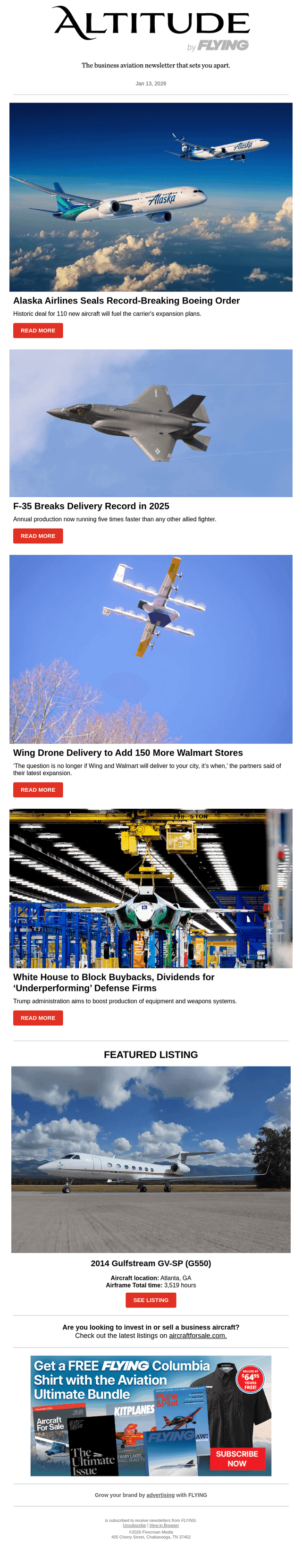 Flying Magazine email from Tue, Jan 13, 2026