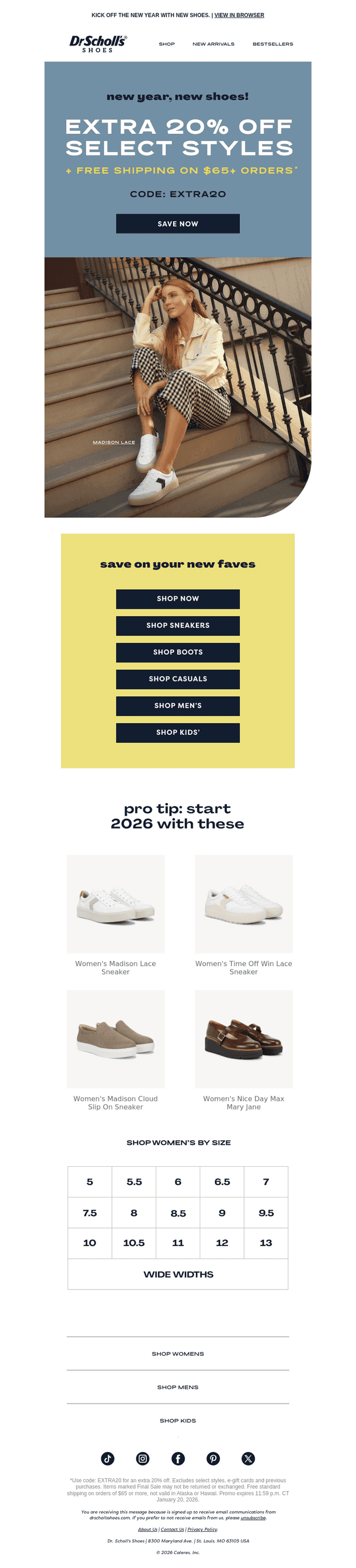 Dr. Scholls Shoes email from Wed, Jan 14, 2026